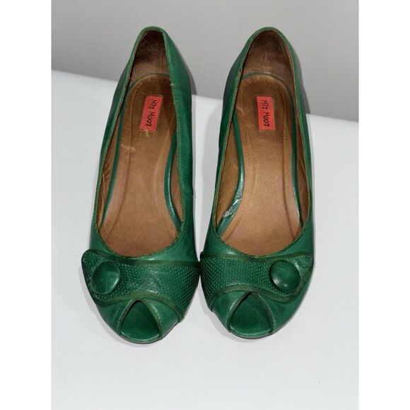 Miz Mooz Shoes - Miz Mooz Ruby Pump Women's Leather Heel Round Toe Retro 40's 50's Green Sz 10